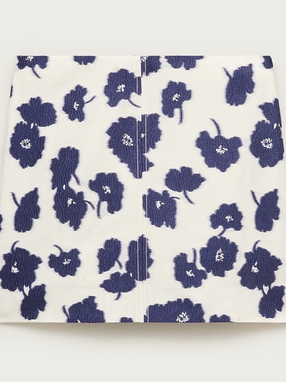 Jcrew Floral A-Line Mini Skirt in White and Blue